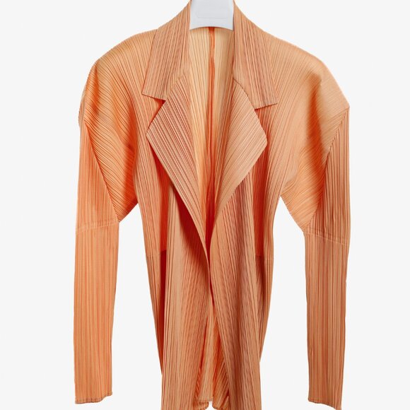 Issey Miyake Pleats Please Light Coral Orange Jacket